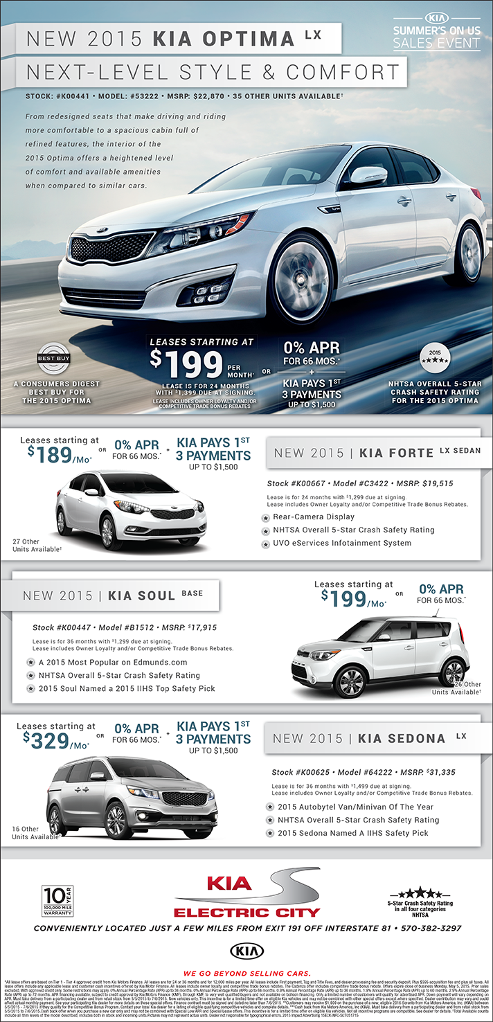 Electric City Kia May 2015 Image Ad